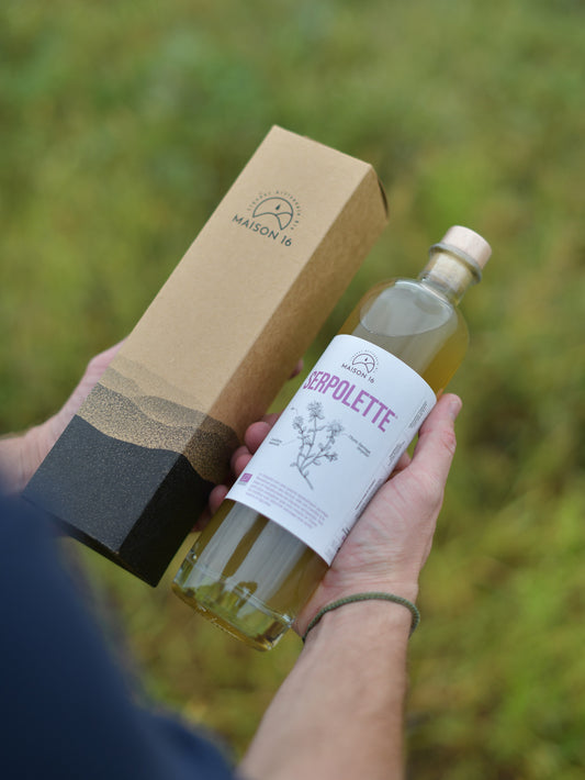 bouteille de serpolette en 50cl avec son étui kraft